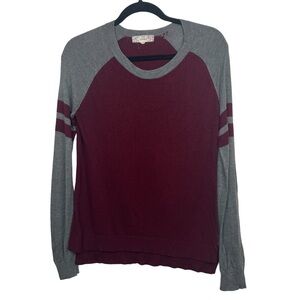 Pink Republic Burgundy Gray Colorblock Sweater Juniors Large
